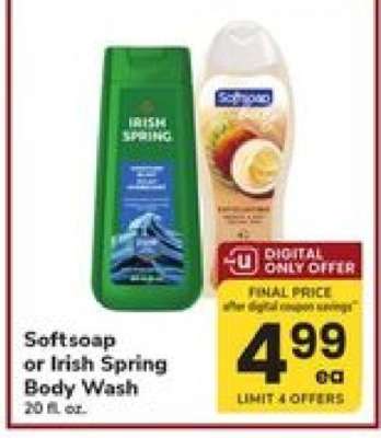 Softsoap or Irish Spring Body Wash