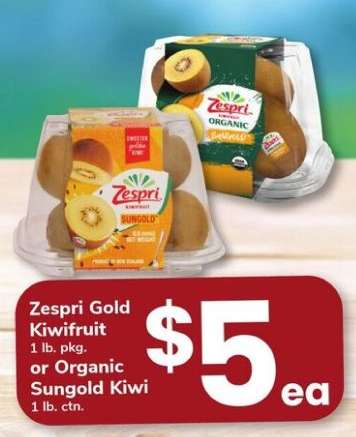 Zespri Gold Kiwifruit or Organic Sungold Kiwi