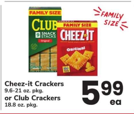 Cheez-It Crackers or Club Crackers