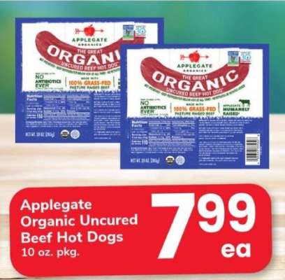 Applegate Organic Uncured Beef Hot Dogs