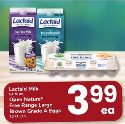 Lactaid Milk & Open Nature Eggs