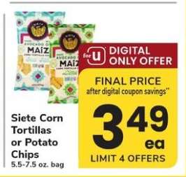 Siete Corn Tortillas or Potato Chips