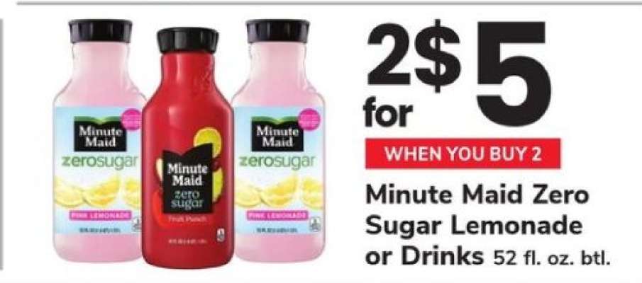 Minute Maid Zero Sugar Lemonade or Drinks