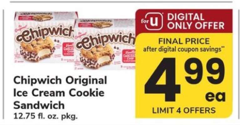 Chipwich Original Ice Cream Cookie Sandwich