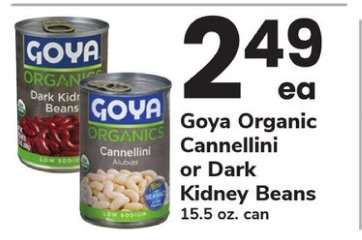 Goya Organic Cannellini or Dark Kidney Beans