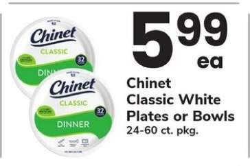 Chinet Classic White Plates or Bowls