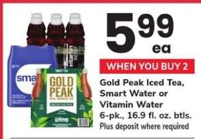 Gold Peak Iced Tea, Smart Water or Vitamin Water