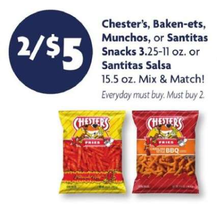 Chester's, Baken-ets, Munchos, or Santitas Snacks