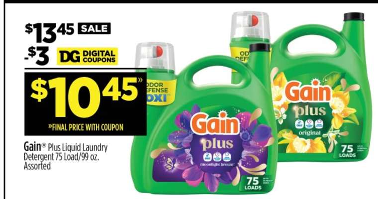 Gain Plus Liquid Laundry Detergent