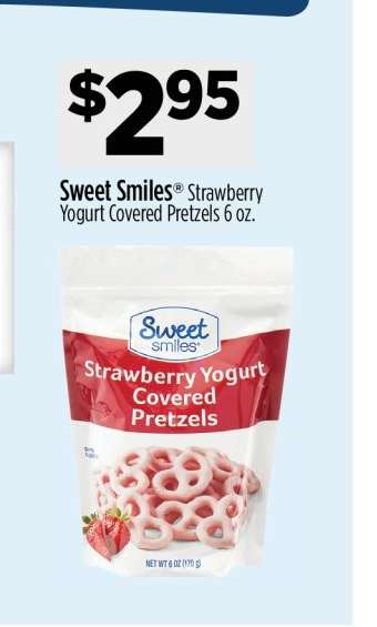 Sweet Smiles Strawberry Yogurt Covered Pretzels 6 oz.