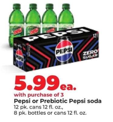 Pepsi or Prebiotic Pepsi soda