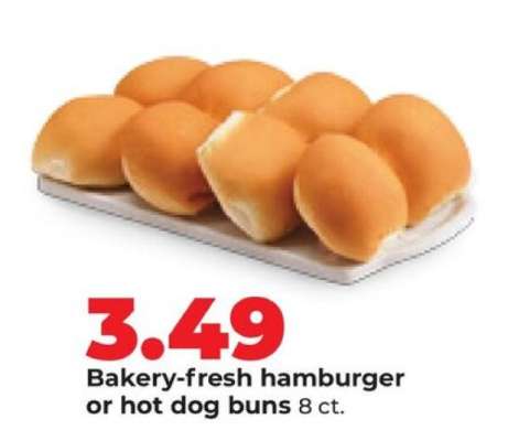 Bakery-fresh hamburger or hot dog buns