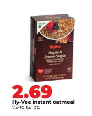 Hy-Vee instant oatmeal