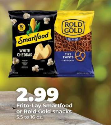 Frito-Lay Smartfood or Rold Gold snacks