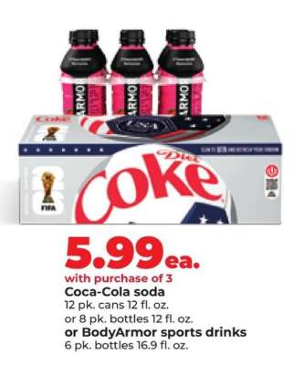 Coca-Cola soda or BodyArmor sports drinks