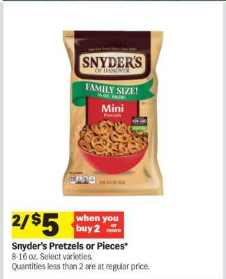 Snyder's Pretzels or Pieces*