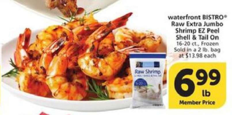 waterfront BISTRO Raw Extra Jumbo Shrimp EZ Peel Shell & Tail On