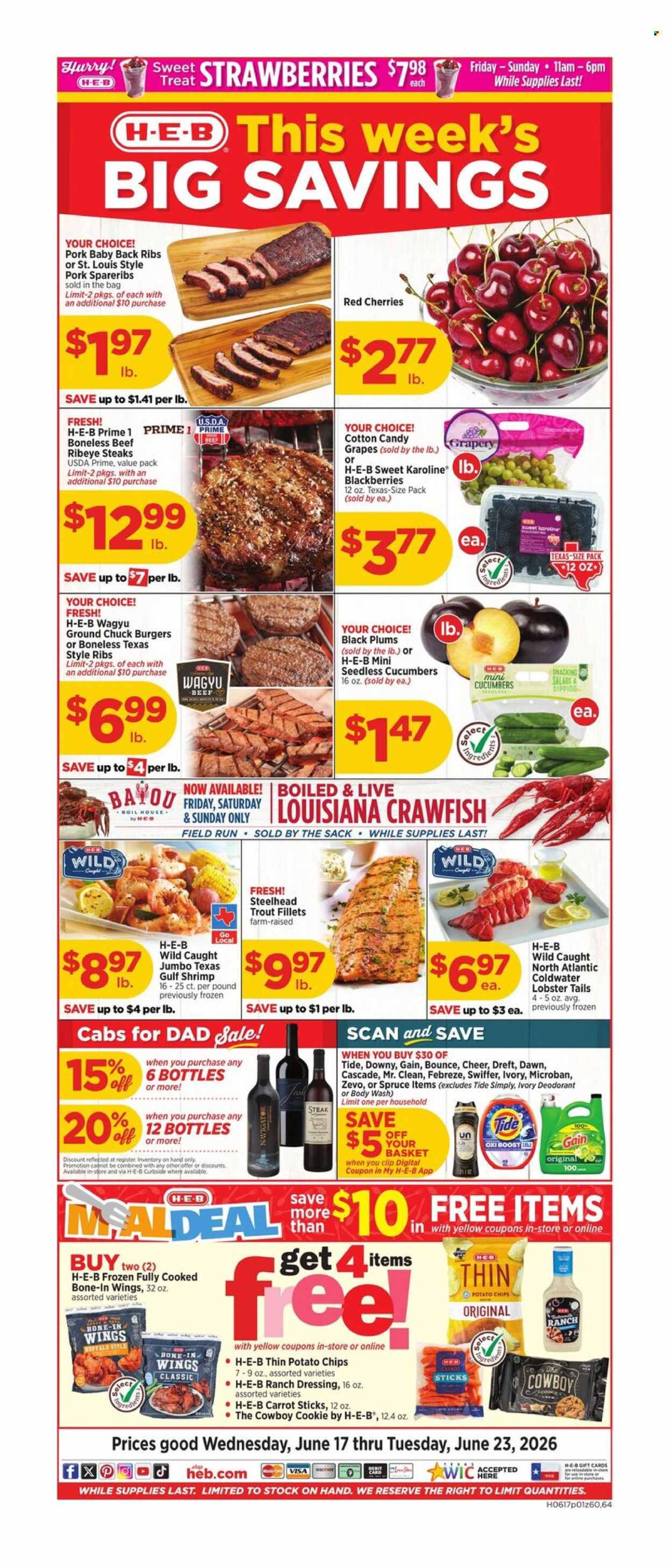 H-E-B ad - 06/17/2026 - 06/23/2026. Page 1