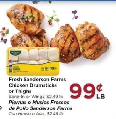 Fresh Sanderson Farms Chicken Drumsticks or Thighs