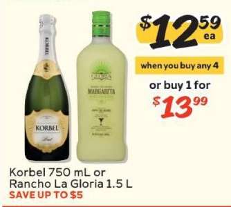 Korbel 750 mL or Rancho La Gloria 1.5 L