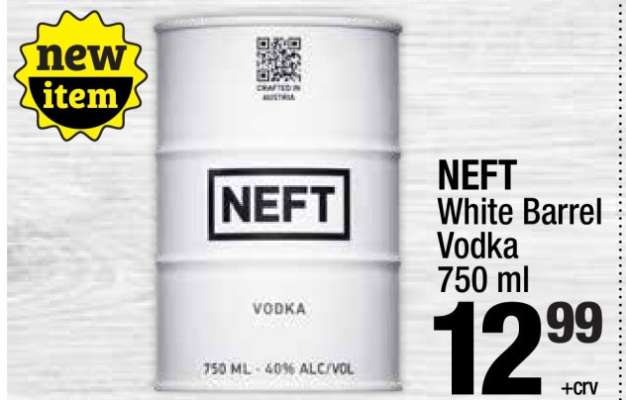 NEFT White Barrel Vodka 750 ml