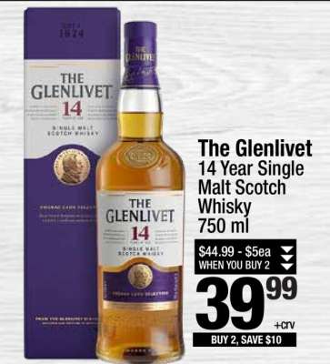 The Glenlivet 14 Year Single Malt Scotch Whisky