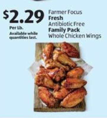 Farmer Focus Fresh Antibiotic Free Family Pack Whole Chicken Wings