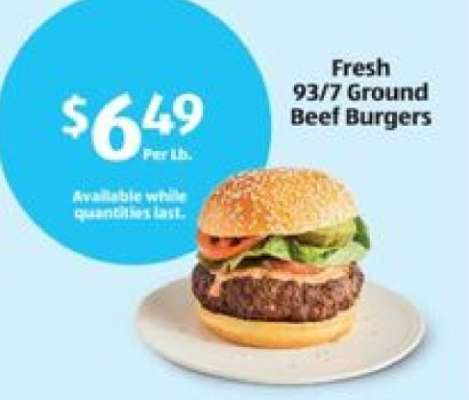 Fresh 93/7 Ground Beef Burgers