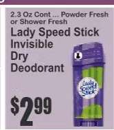 LADY SPEED STICK INVISIBLE DRY DEODORANT