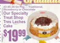 Our Specialty Treat Shop Tres Leches Cake