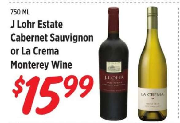 J Lohr Estate Cabernet Sauvignon or La Crema Monterey Wine
