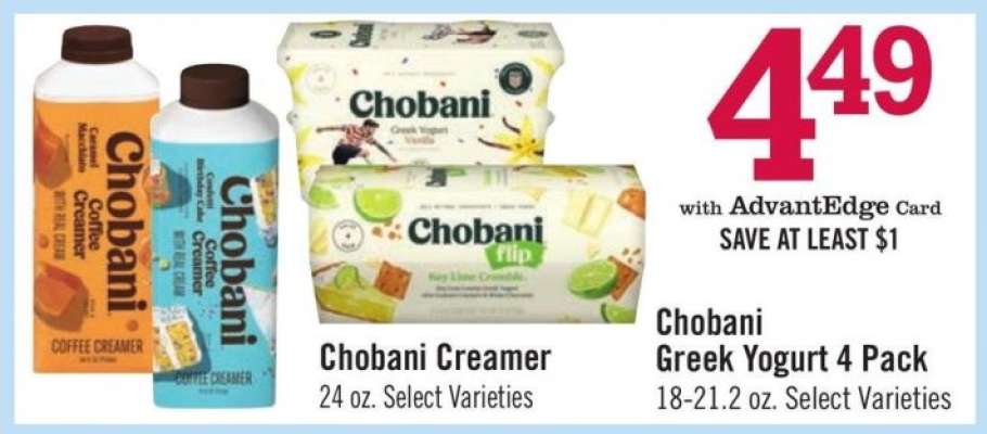 Chobani Greek Yogurt 4 Pack