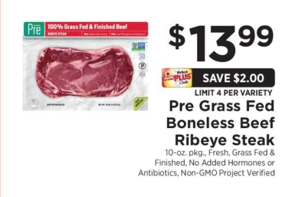 Pre Grass Fed Boneless Beef Ribeye Steak