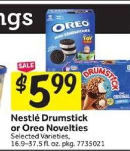 Nestlé Drumstick or Oreo Novelties