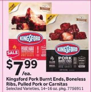 Kingsford Pork Burnt Ends, Boneless Ribs, Pulled Pork or Carnitas