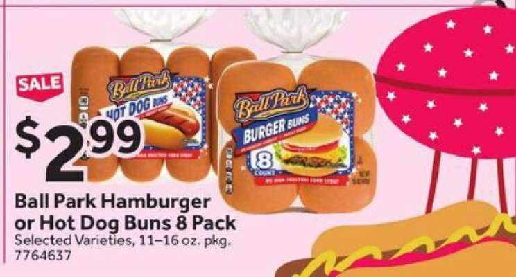 Ball Park Hamburger or Hot Dog Buns 8 Pack