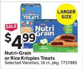 Nutri-Grain or Rice Krispies Treats