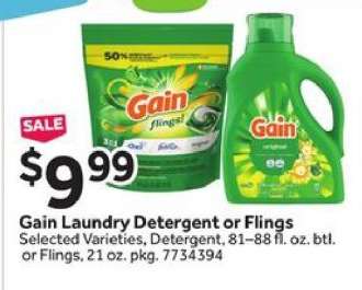Gain Laundry Detergent or Flings