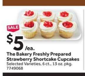 The Bakery Freshly Prepared Strawberry Shortcake Cupcakes