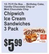 Chipwich Ice Cream Sandwiches 3 Pack