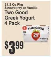 Two Good Greek Yogurt 4 Pack