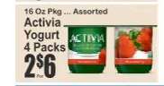 Activia Yogurt 4 Packs
