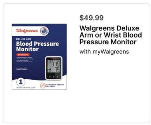 Walgreens Deluxe Arm or Wrist Blood Pressure Monitor