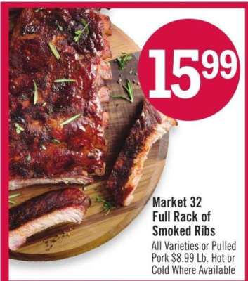 Market 32 Full Rack of Smoked Ribs