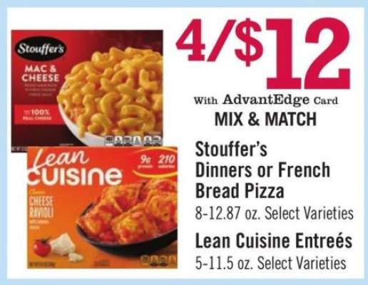 Stouffer’s Dinners or French Bread Pizza