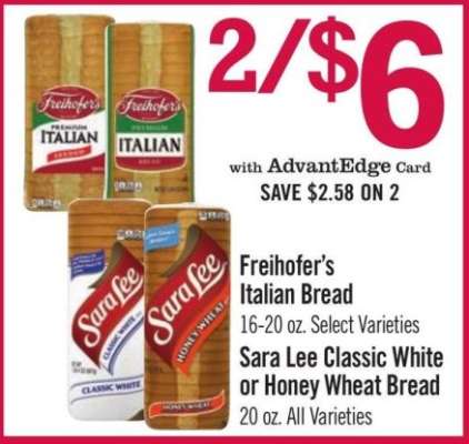 Sara Lee Classic White or Honey Wheat Bread