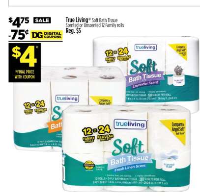True Living® Soft Bath Tissue
