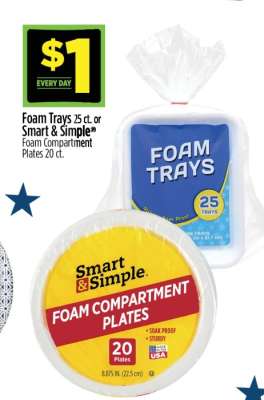 Smart & Simple Foam Compartment Plates 20 ct.
