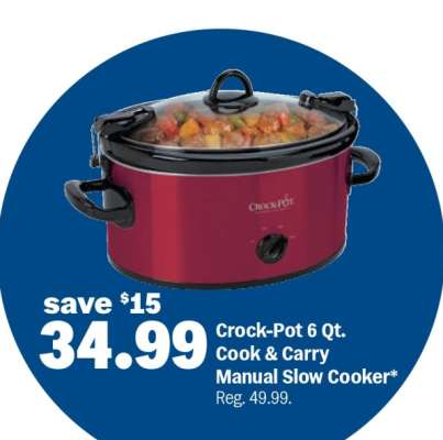 Crock-Pot 6 Qt. Cook & Carry Manual Slow Cooker