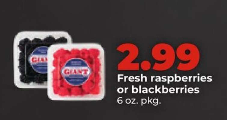 Fresh raspberries or blackberries